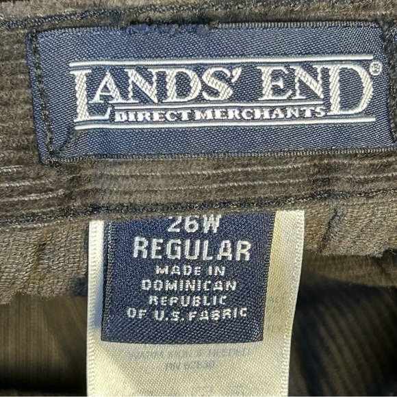 NEW Lands' End Plus Sz 26 Corduroy Pant Cotton Blend Dark Gray Pockets High Rise - Picture 3 of 10